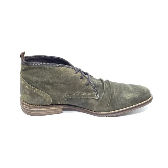 Steve Madden Kasual Mens Chukka Lace-Up Boots Green Suede Leather Size 12